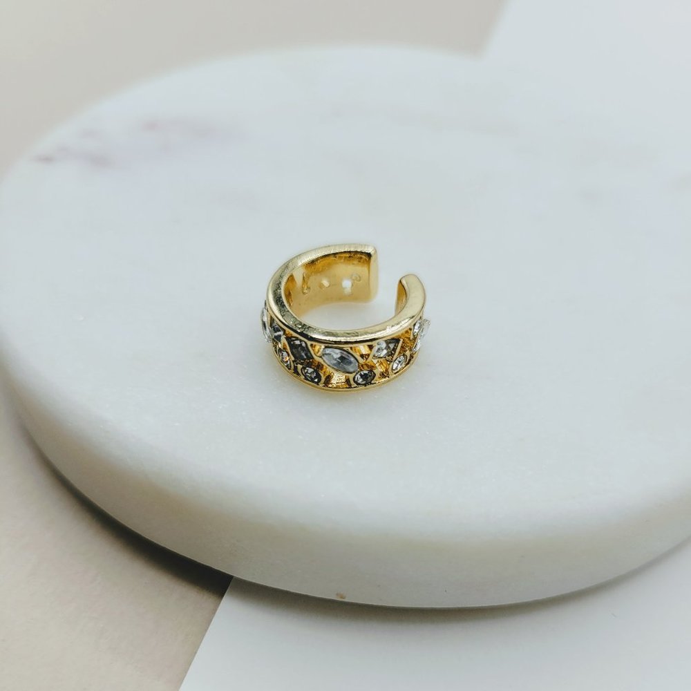 5 for $25 Gold Color Rhinestone Ear Cuff Earring - Picture 6 of 8